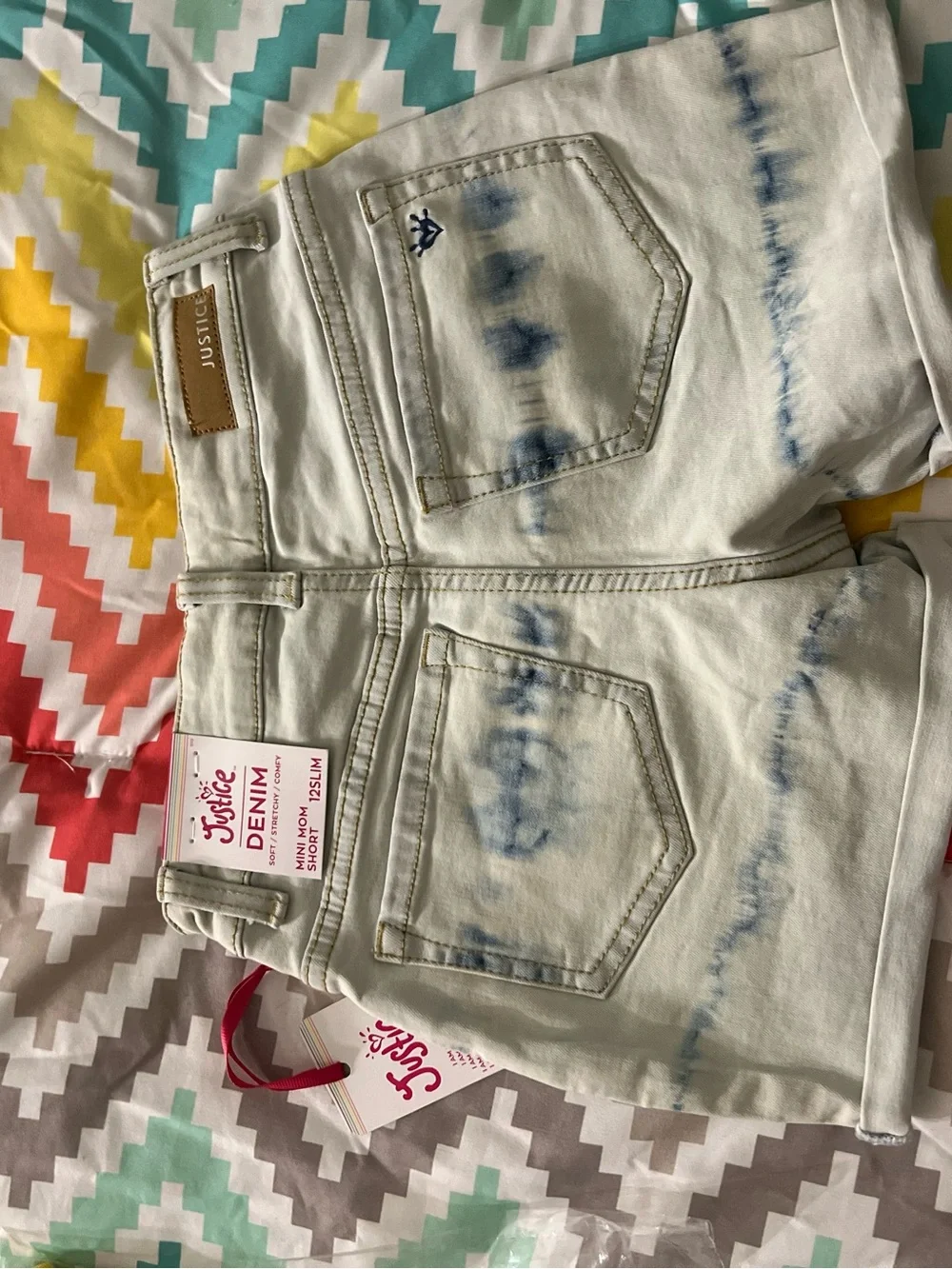 Girls' JUSTICE Light Wash Tie-Dye Denim Shorts